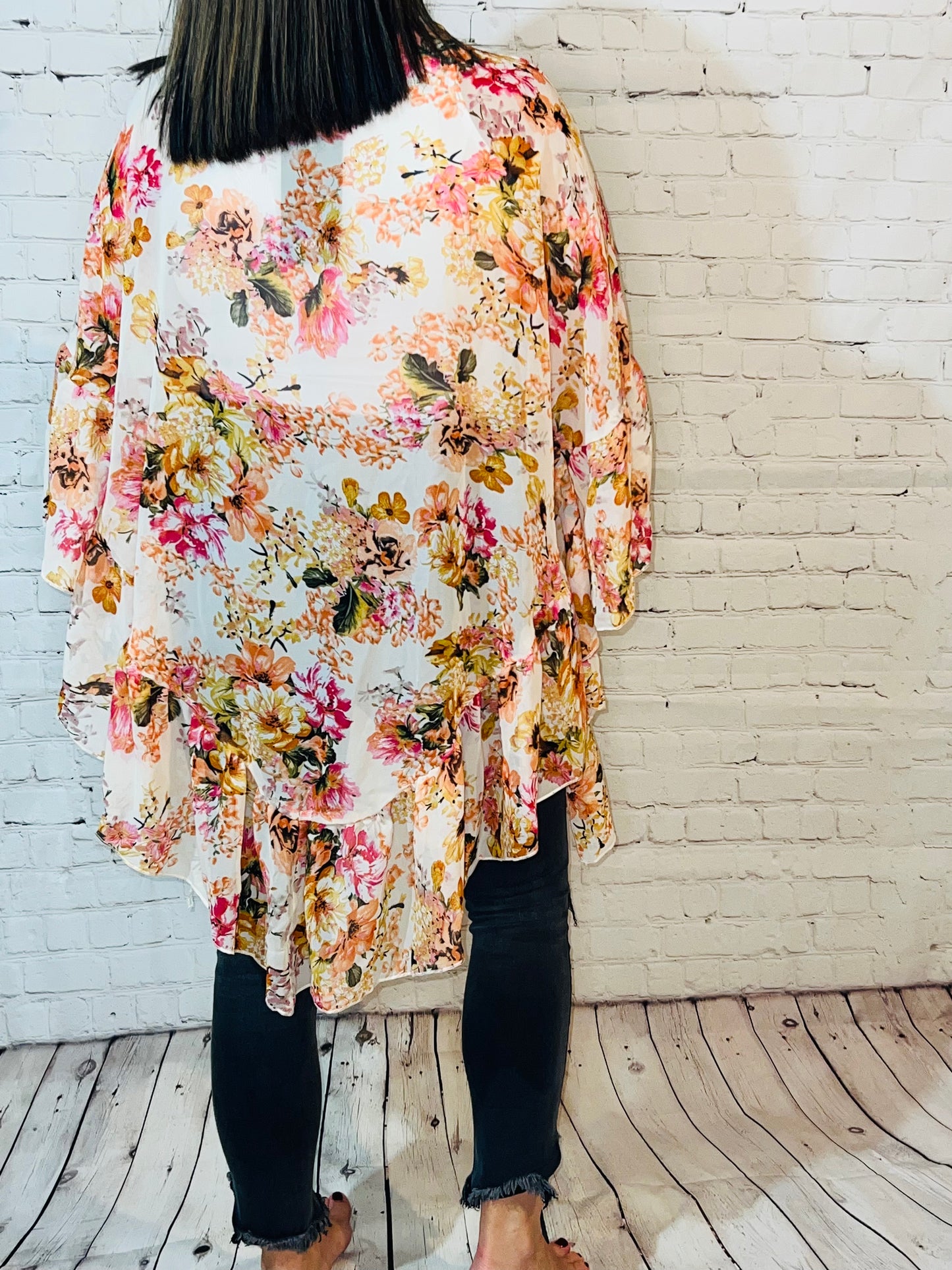 Floral Ruffled Kimono