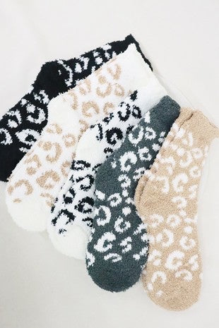 PLUSH LEOPARD SOCKS