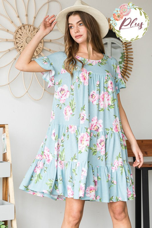 Mint Floral Dress